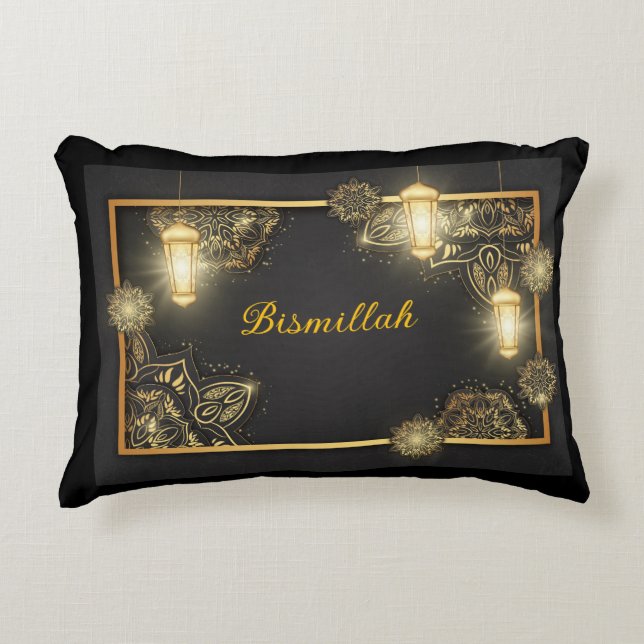 Ramadan Kareem & Eid Mubarak Islamic Accent Pillow Accent Kussen (Voorkant)