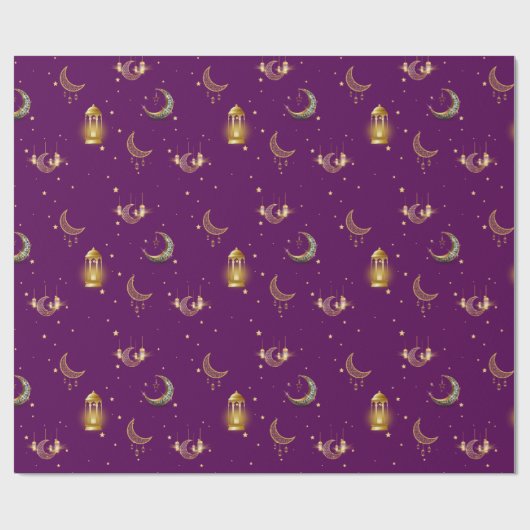 Ramadan Kareem Eid Mubarak Islamitisch Donker Paar Cadeaupapier (Vlak)