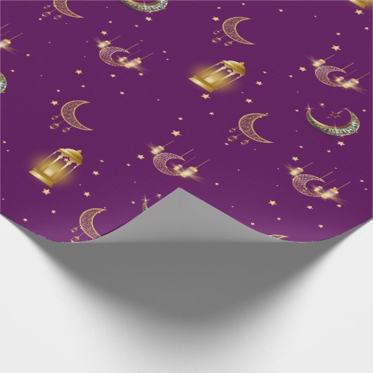 Ramadan Kareem Eid Mubarak Islamitisch Donker Paar Cadeaupapier (Hoek)