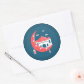 Ramadan Kareem Elegant Islamic Crescent Design Ronde Sticker (Envelop)