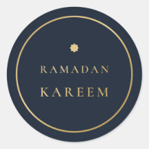 Ramadan Kareem Elegante Navy Goud Sticker