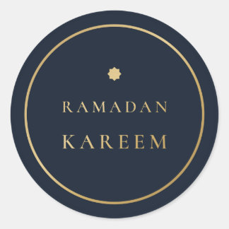 Ramadan Kareem Elegante Navy Goud Sticker