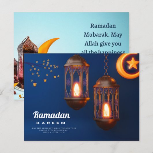 Ramadan Kareem Feestdagenkaart (Voorkant / Achterkant)