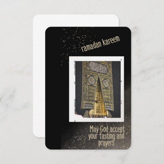 Ramadan Kareem Flat Dank u kaart (Voorkant / Achterkant)