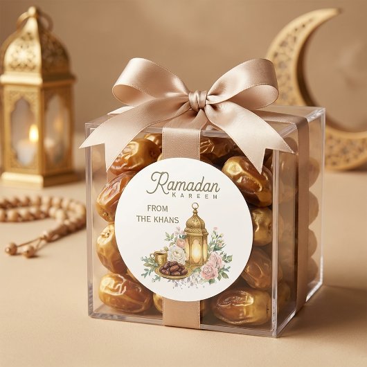 Ramadan Kareem Floral Lantern Ronde Sticker