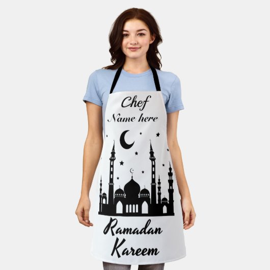 Ramadan Kareem - Gepersonaliseerde Chef Name Schort (Gedragen)