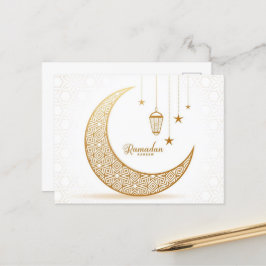 Ramadan Kareem Gold Crescent Briefkaart