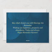 Ramadan Kareem Gold Crescent en lantaarn Feestdagenkaart (Achterkant)