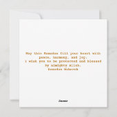 Ramadan Kareem Gold Crescent Feestdagenkaart (Achterkant)