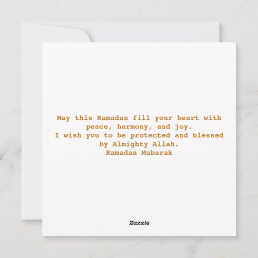 Ramadan Kareem Gold Crescent Feestdagenkaart (Achterkant)