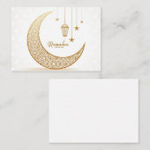 Ramadan Kareem Gold Crescent Notitiekaartje (Voorkant / Achterkant)