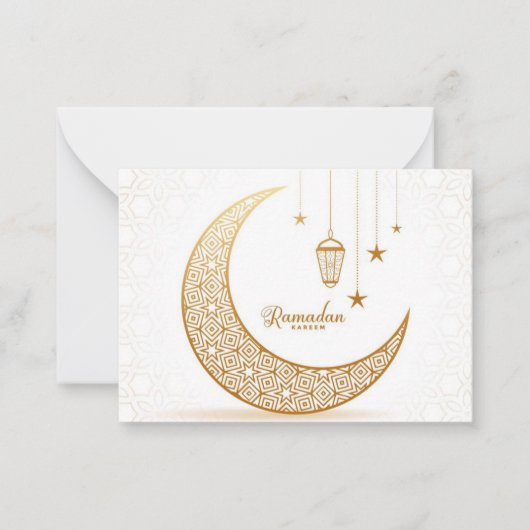 Ramadan Kareem Gold Crescent Notitiekaartje (Voorkant)