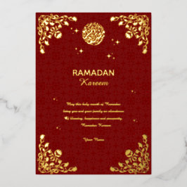Ramadan Kareem Gold Foil Islamic Invitation Card Folie Uitnodiging