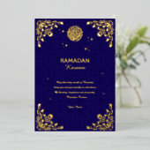 Ramadan Kareem Gold Foil Islamic Invitation Folie Uitnodiging (Staand Voorkant)