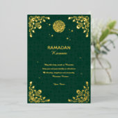 Ramadan Kareem Gold Foil Islamic Invitation Folie Uitnodiging (Staand Voorkant)