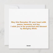 Ramadan Kareem Gold Stars en Crescent Feestdagenkaart (Achterkant)