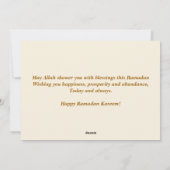 Ramadan Kareem Golden Crescent en lantaarn Feestdagenkaart (Achterkant)