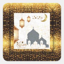 Ramadan kareem golden vierkante sticker