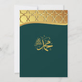 Ramadan Kareem Gouden Groene Arabische Calligrafie Kaart (Achterkant)