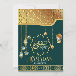 Ramadan Kareem Gouden Groene Arabische Calligrafie Kaart