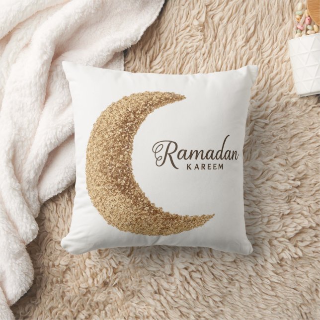 Ramadan Kareem Gouden Halve Maan Kussen (Deken)