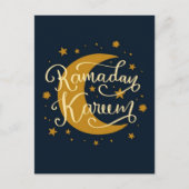 Ramadan Kareem | Goudhalve maan en sterren Briefkaart (Voorkant)