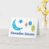 Ramadan Kareem Greetings met Fanoos en Moon Kaart (Gele Bloem)