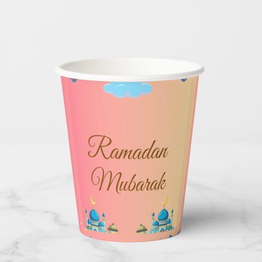 Ramadan Kareem Groet Papieren Bekers (Voorkant)