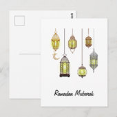 Ramadan Kareem Halve Maan Lantaarns Mubarak Islami Briefkaart (Voorkant / Achterkant)