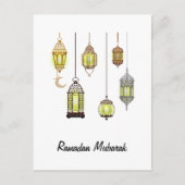 Ramadan Kareem Halve Maan Lantaarns Mubarak Islami Briefkaart (Voorkant)