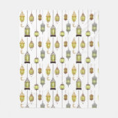 Ramadan Kareem Halve Maan Lantaarns Mubarak Islami Fleece Deken (Voorkant)