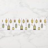 Ramadan Kareem Halve Maan Lantaarns Mubarak Islami Waterfles Etiket (Enkel label)