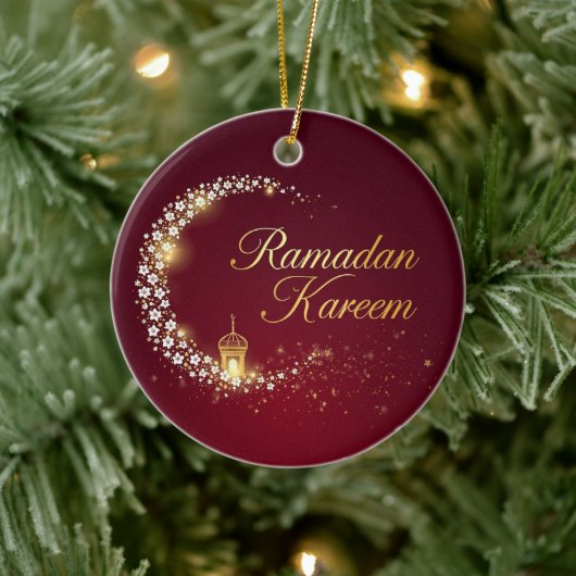 Ramadan Kareem holiday Personalized Card Keramisch Ornament (Boom)