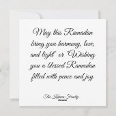 Ramadan Kareem holiday Personalized Modern Card Feestdagenkaart (Achterkant)
