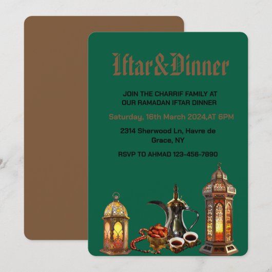 Ramadan Kareem Iftar dinerfeest vieren Kaart (Voorkant / Achterkant)