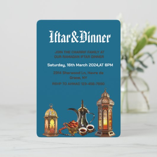 Ramadan Kareem Iftar dinerfeest viering Kaart (Staand voorkant)