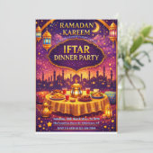 Ramadan Kareem Iftar dinner Party Invitation Kaart (Staand voorkant)