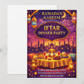 Ramadan Kareem Iftar dinner Party Invitation Kaart (Voorkant / Achterkant)
