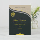 Ramadan Kareem Iftar Eid Modern Dinner Party Kaart (Staand voorkant)