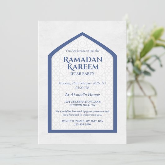 Ramadan Kareem Iftar Invitation Personalized Kaart (Staand voorkant)