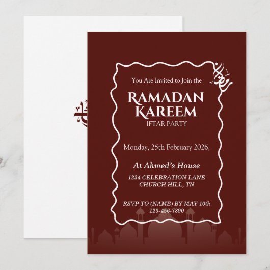 Ramadan Kareem Iftar Invitation Personalized Kaart (Voorkant / Achterkant)