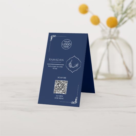 Ramadan Kareem Iftar QR-code tafelkaart Klantenkaartje (Voorkant)