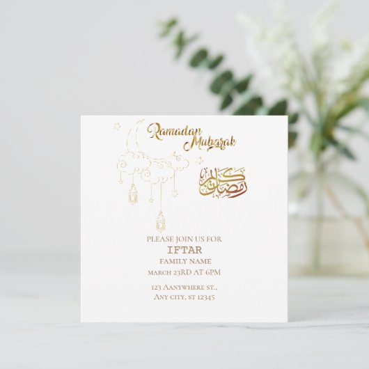 Ramadan Kareem Iftar uitnodiging (Staand voorkant)