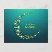 Ramadan Kareem Islamic Gold Crescent Briefkaart (Voorkant)