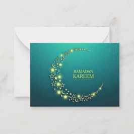 Ramadan Kareem Islamic Gold Crescent Notitiekaartje