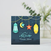 Ramadan Kareem Islamic lantern Feestdagenkaart (Staand voorkant)