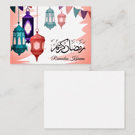 Ramadan Kareem Islamic lantern Notitiekaartje (Voorkant / Achterkant)