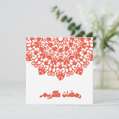 Ramadan Kareem Islamitisch motief rood sinaasappel Feestdagenkaart (Staand voorkant)