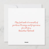 Ramadan Kareem Islamitisch motief rood sinaasappel Feestdagenkaart (Achterkant)