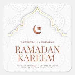 Ramadan Kareem Islamitische Boog Kunst Vierkante Sticker